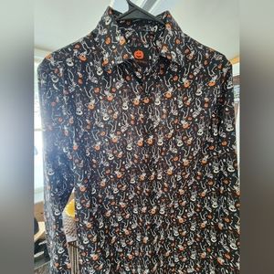 SPOOKY SILLY MENS BUTTON DOWN SHIRT M